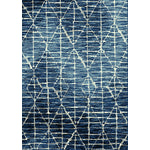 Fiona 4'7'' X 6'7'' Geometric Rug - Blue White  Area Rug