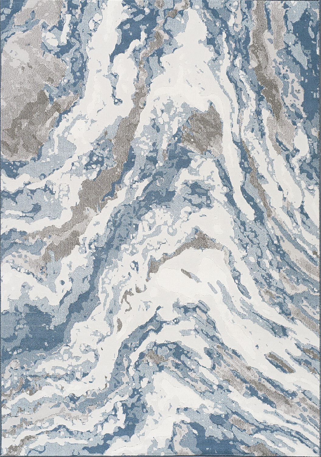 Intrepid Rushing Water Area Rug - 5' X 8' - Blue/Cream
