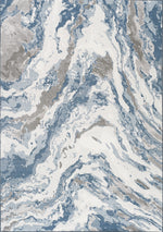 Intrepid Rushing Water Area Rug - 5' X 8' - Blue/Cream