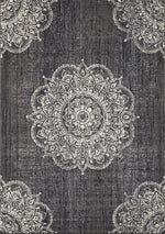 Fiona Medallion Stamps Area Rug - 5' X 7' - Grey/Cream