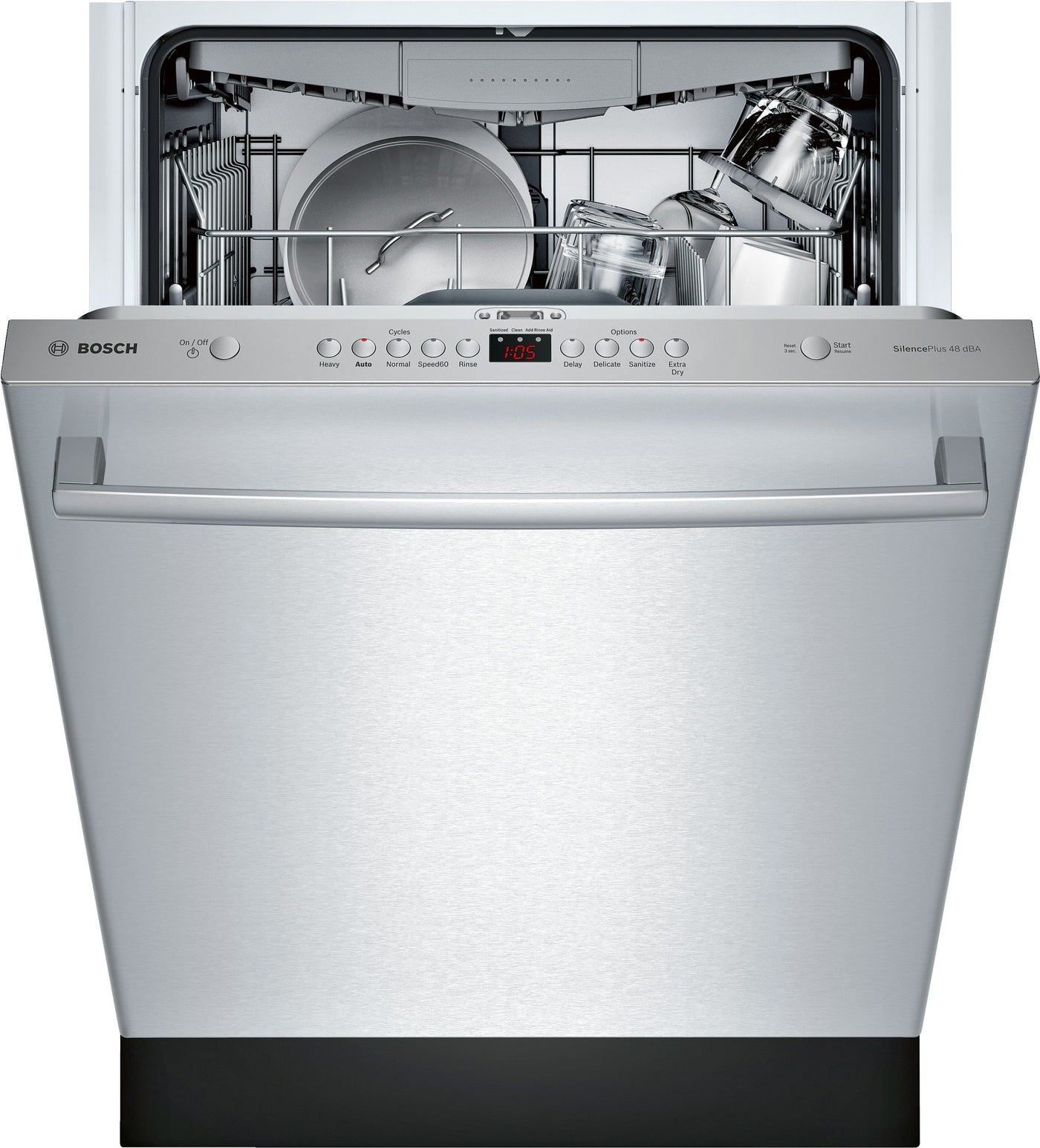 Bosch 100 Series Fingerprint Resistant Stainless Steel 24" Dishwasher - SHXM4AY55N