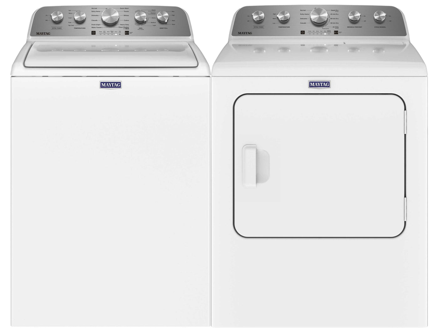 Maytag White Top-Load Washer (5.2 cu. ft.) & Electric Dryer (7.0 cu. ft.) - MVW5035MW/YMED5030MW