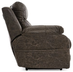 Palmer Power Reclining Loveseat with Storage Console and Heat Massage - Saddle Brown