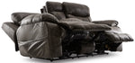 Palmer Power Reclining Loveseat with Storage Console and Heat Massage - Saddle Brown