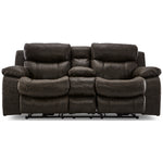 Palmer Power Reclining Loveseat with Storage Console and Heat Massage - Saddle Brown