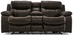 Palmer Power Reclining Loveseat with Storage Console and Heat Massage - Saddle Brown