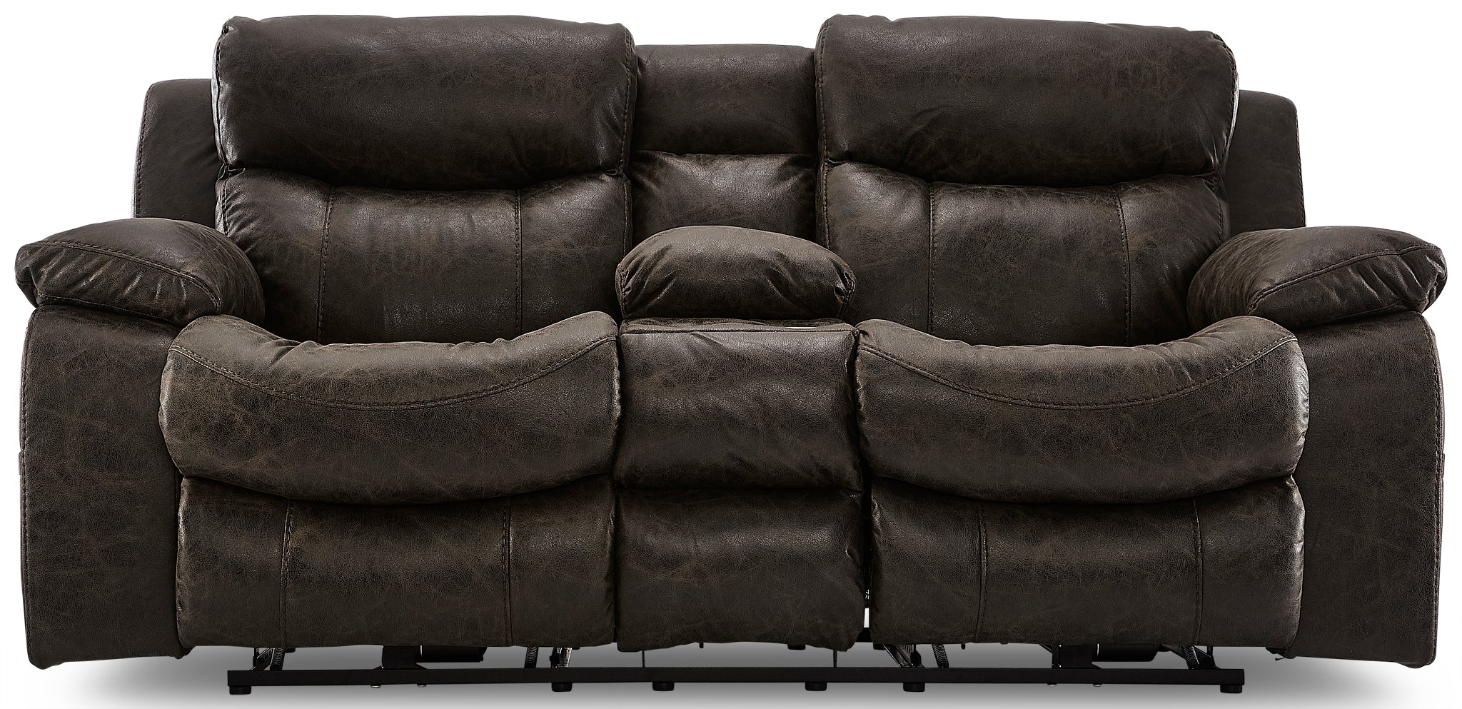 Palmer Power Reclining Loveseat with Storage Console and Heat Massage - Saddle Brown
