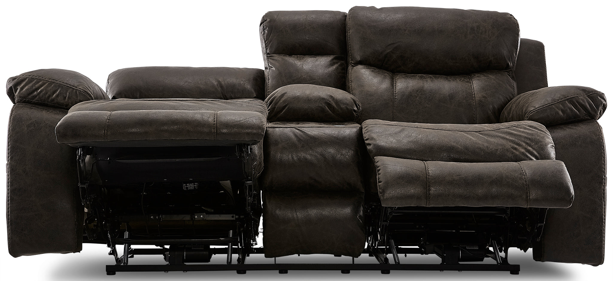 Palmer Power Reclining Loveseat with Storage Console and Heat Massage - Saddle Brown