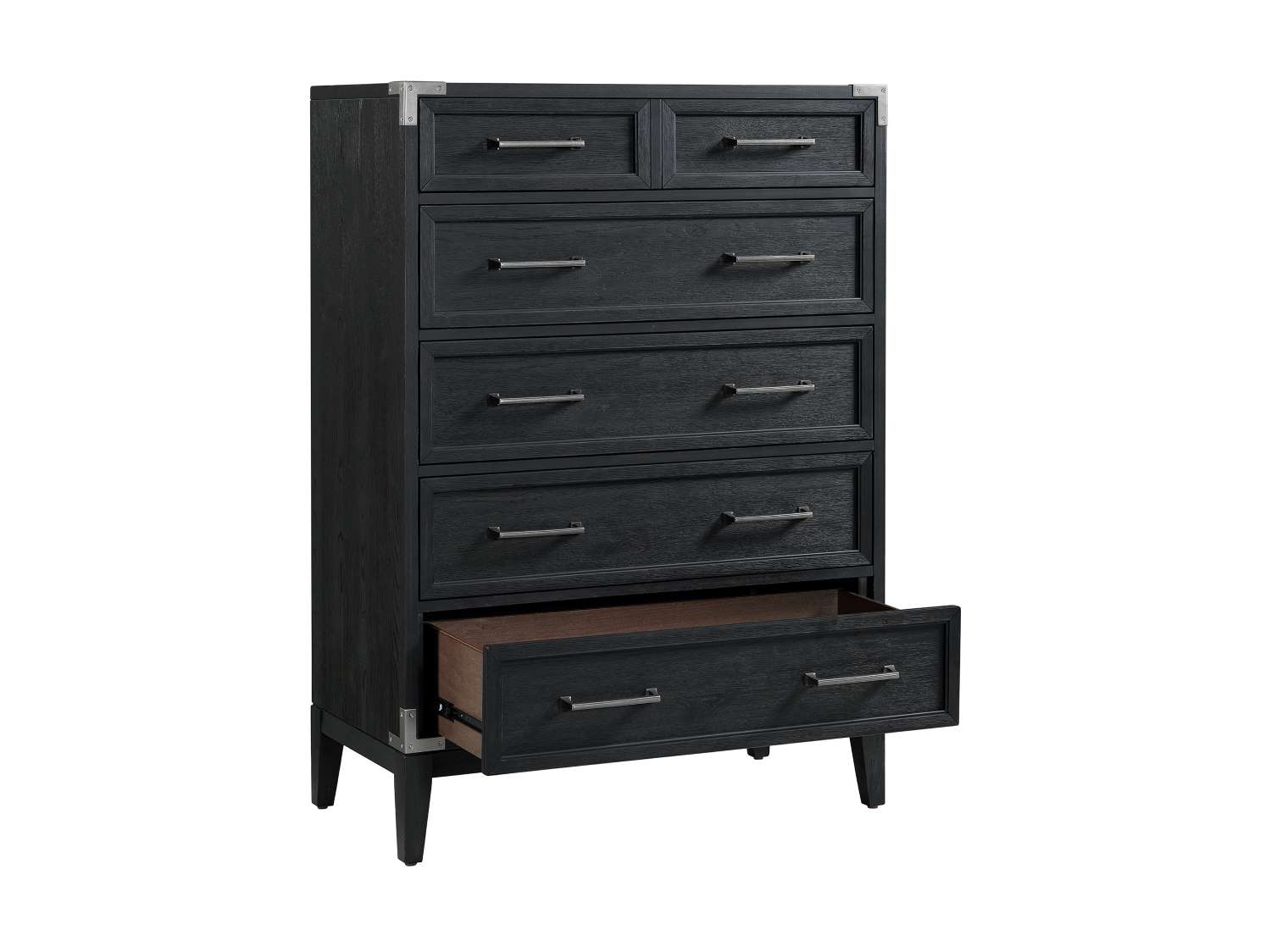 Laguna 5 Drawer Chest - Weathered Oak, Black