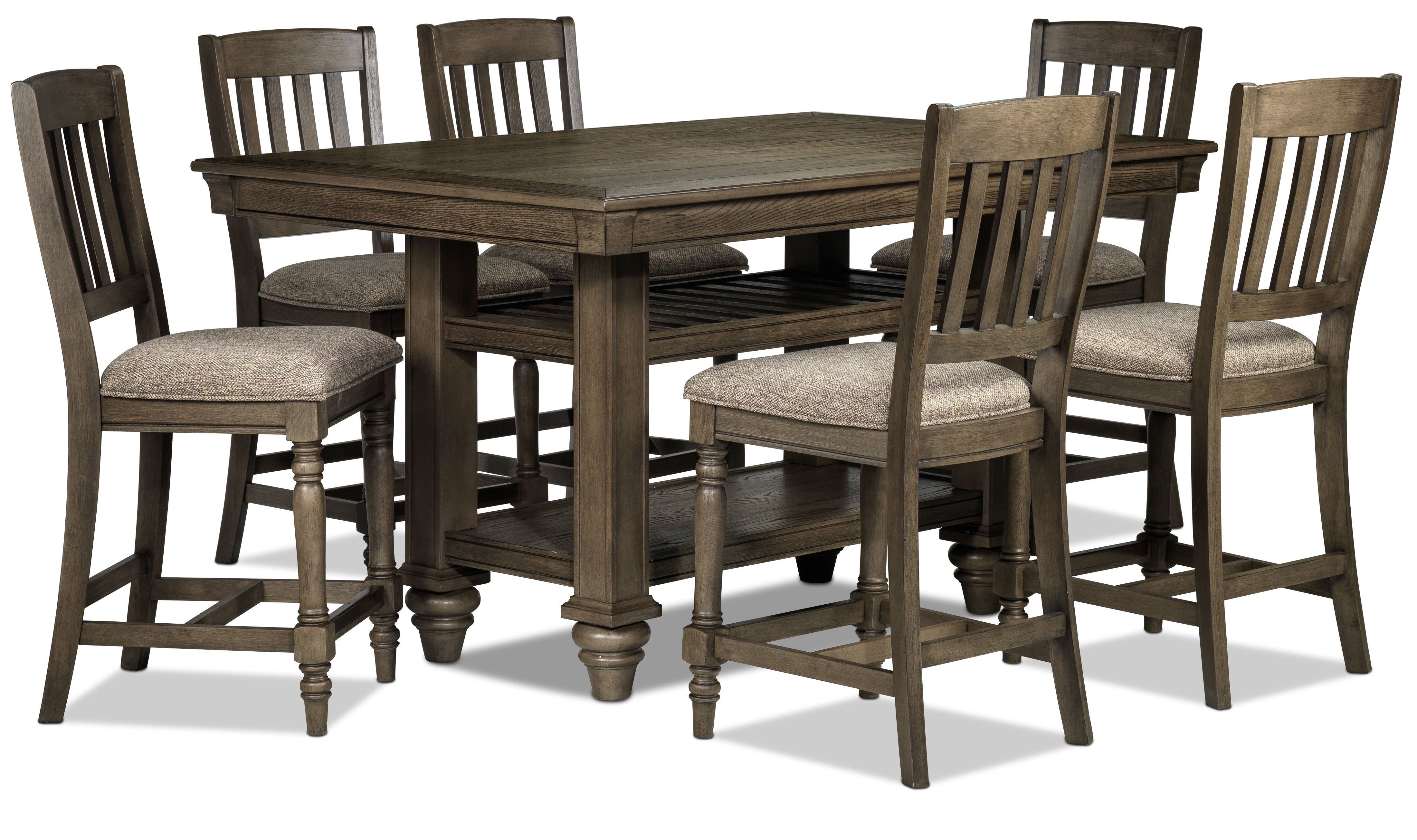 Bilboa 7-Piece Counter Height Dining Set - Roasted Oak