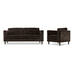 Anthena Sofa and Chair Set - Dark Chocolate