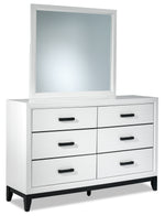Fog 6-Drawer Dresser - White, Black
