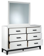 Fog 6-Drawer Dresser - White, Black