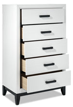 Fog 5-Drawer Chest - White, Black