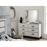 Frost 6 Drawer Dresser - White, Black