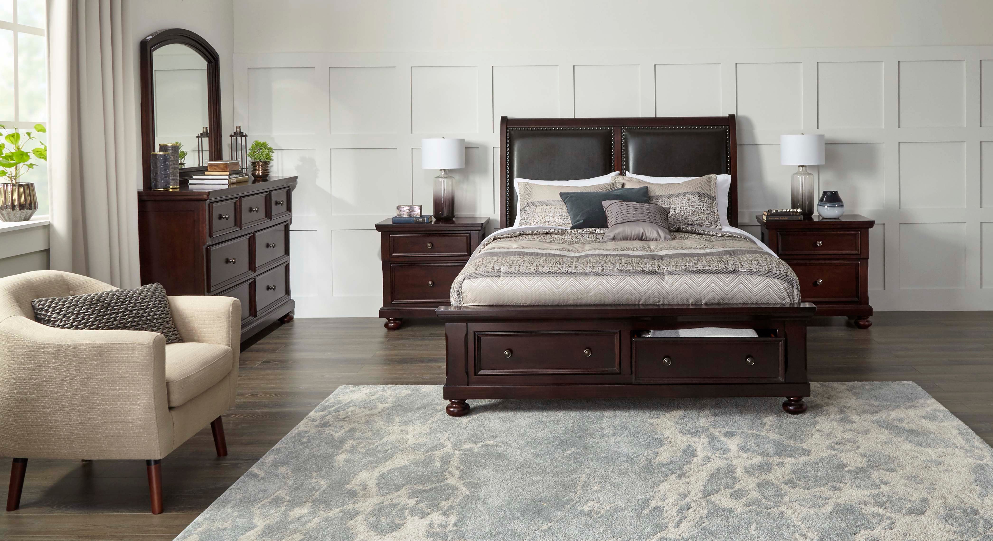 Chester 6-Piece Queen Storage Bedroom Package - Cherry