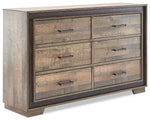 Orlando 6-Drawer Dresser - Weathered Brown