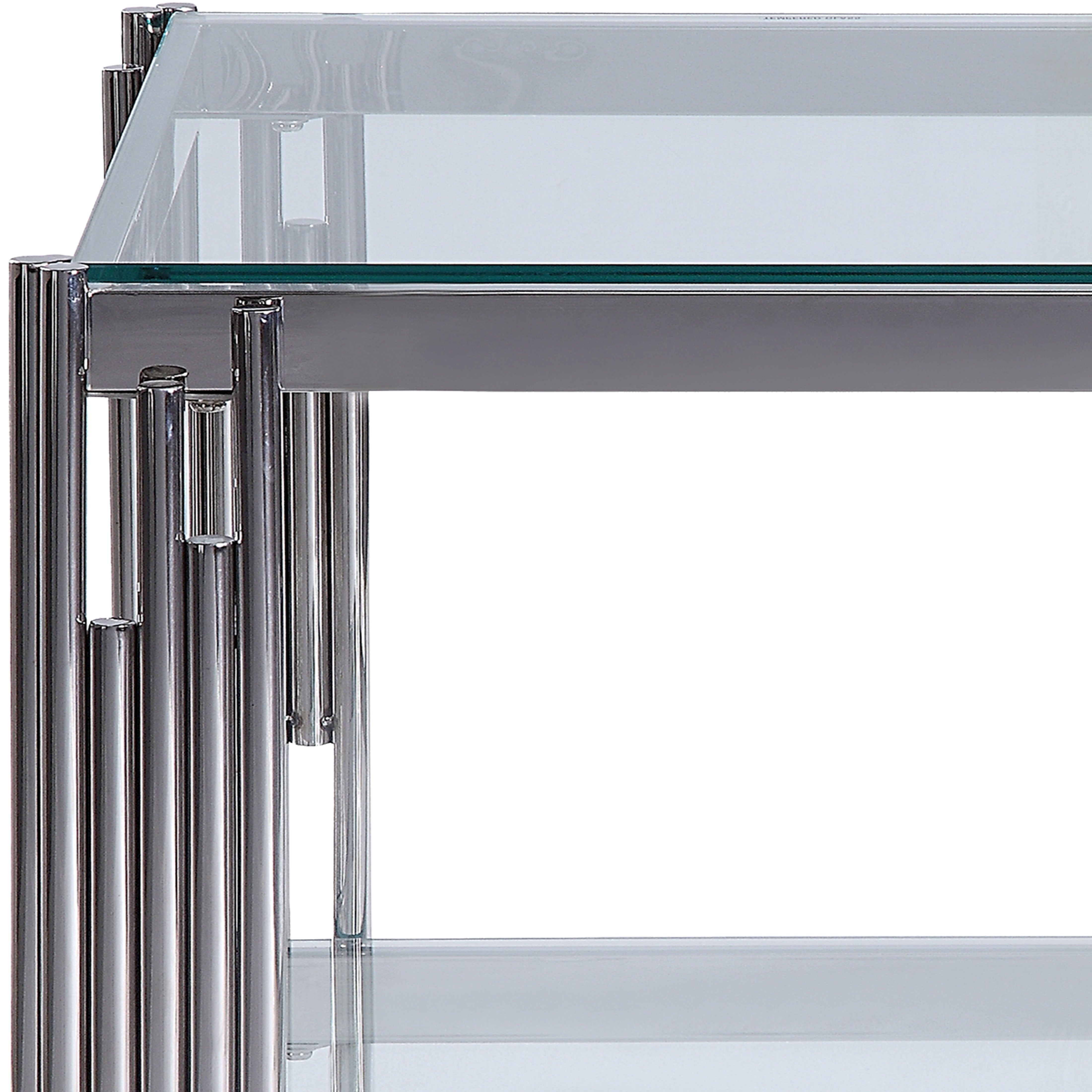 Liana 47" Sofa Table - Glass and Stainless Steel
