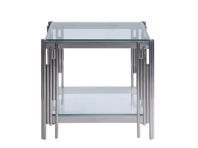 Liana Table de bout – verre et acier inoxydable