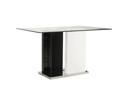 Atlas Table de salle à manger hauteur bistrot – noir, blanc