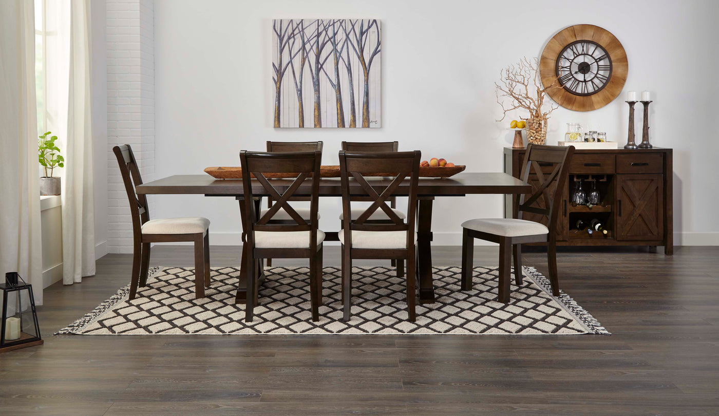 Claira 7-Piece Dining Room Set - Rustic Brown