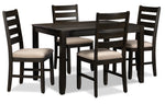 Hartford 5-Piece Dining Set - Dark Brown