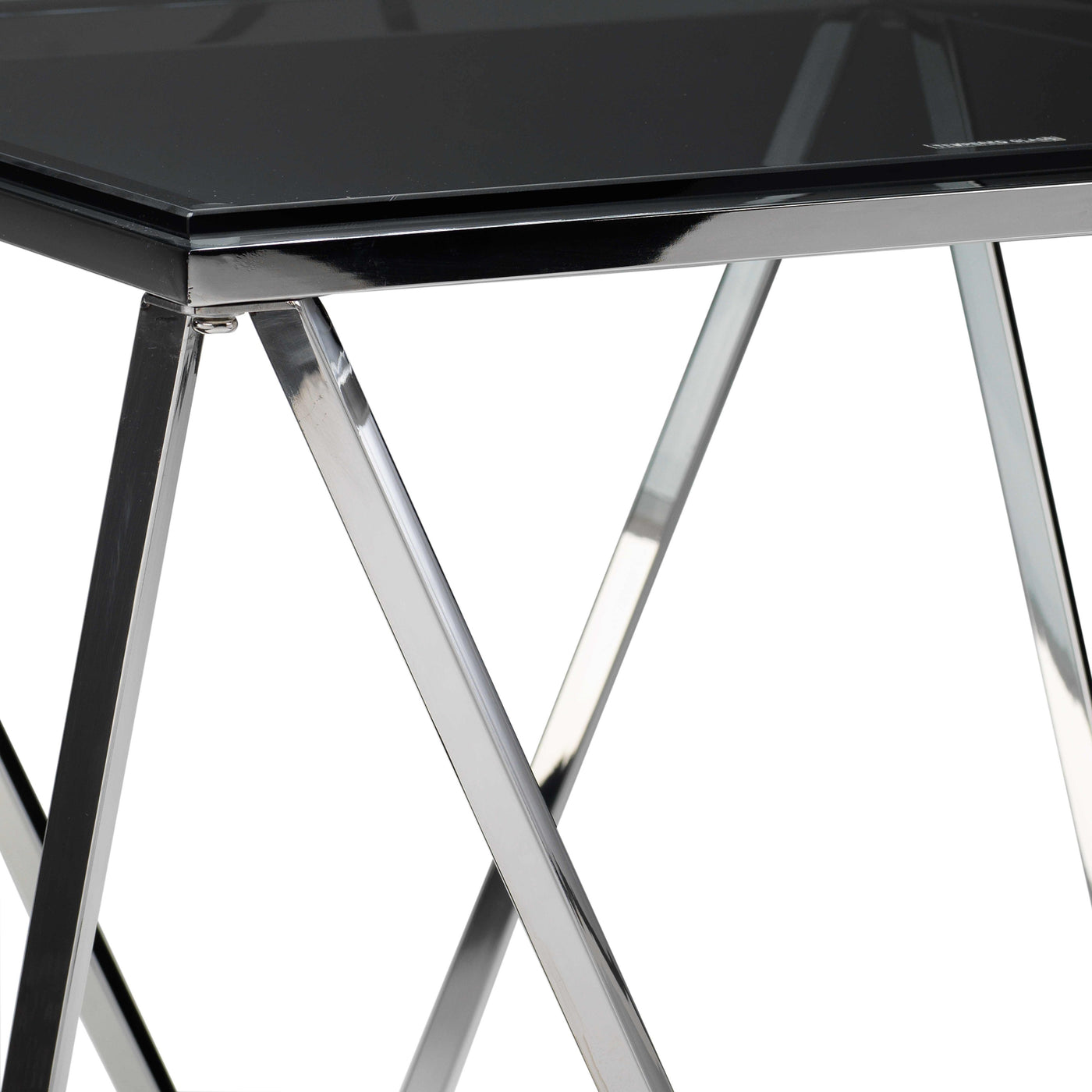 Skylar End Table - Silver and Black