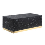 Helios Rectangle Coffee Table - Black Marble and Gold