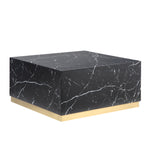 Helios 30" Square Coffee Table - Black and Gold