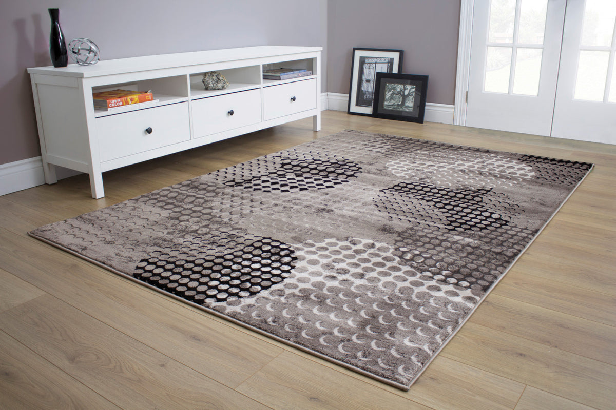 Paladin 7'10" X 10'6" Ink Pad Rug - Grey Black  Area Rug