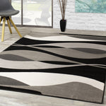 Paladin Drifts Area Rug - 8' X 11' - Black Grey