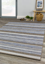 Euclid Indoor/Outdoor Banded Area Rug - 4' X 6' - Grey/Brown