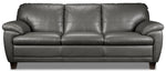 Leonardo Leather Sofa and Chair Set - Grey