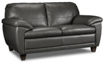 Leonardo Leather Loveseat - Grey