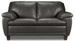 Leonardo Leather Sofa and Loveseat Set - Grey