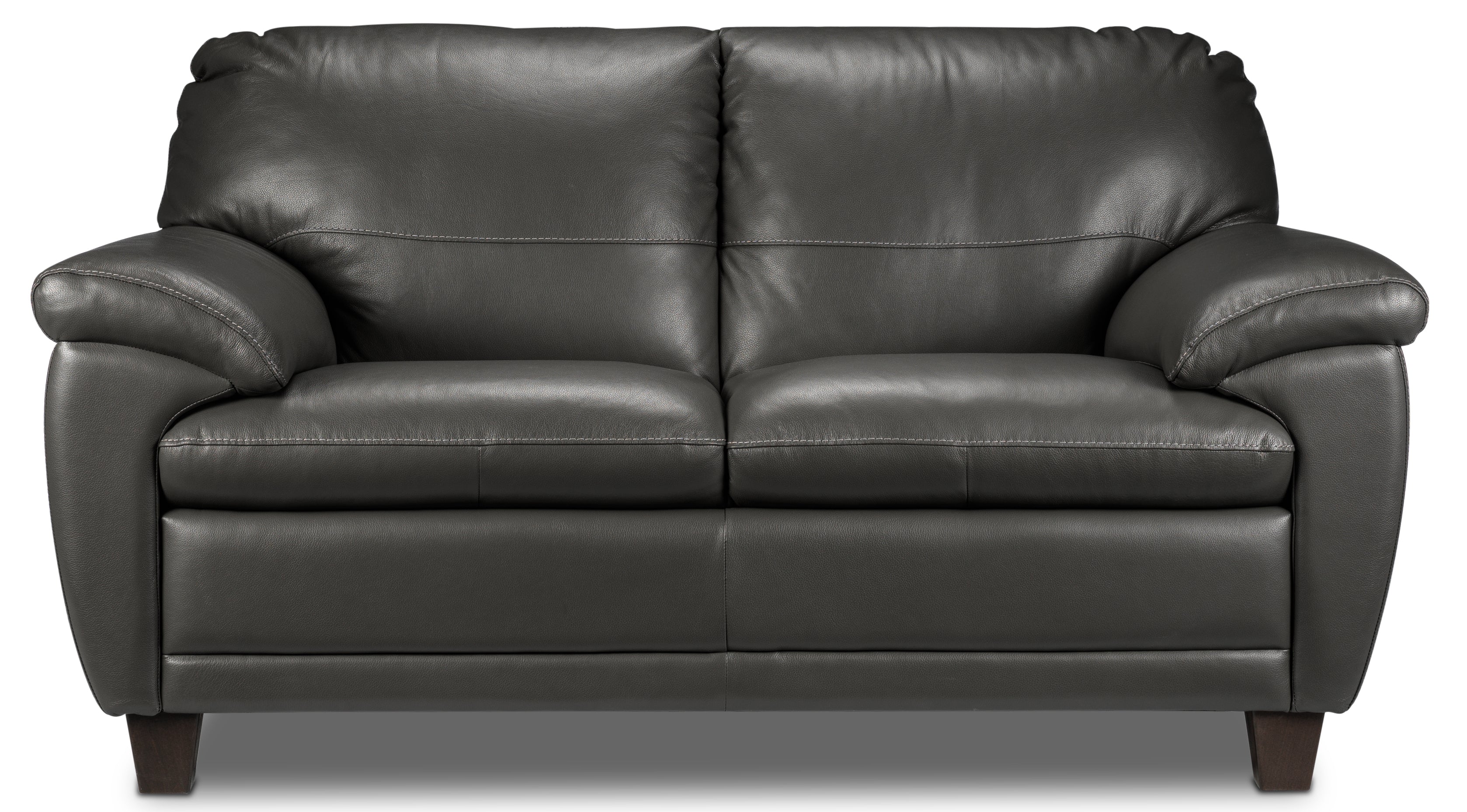 Leonardo Leather Sofa, Loveseat and Chair Set - Grey