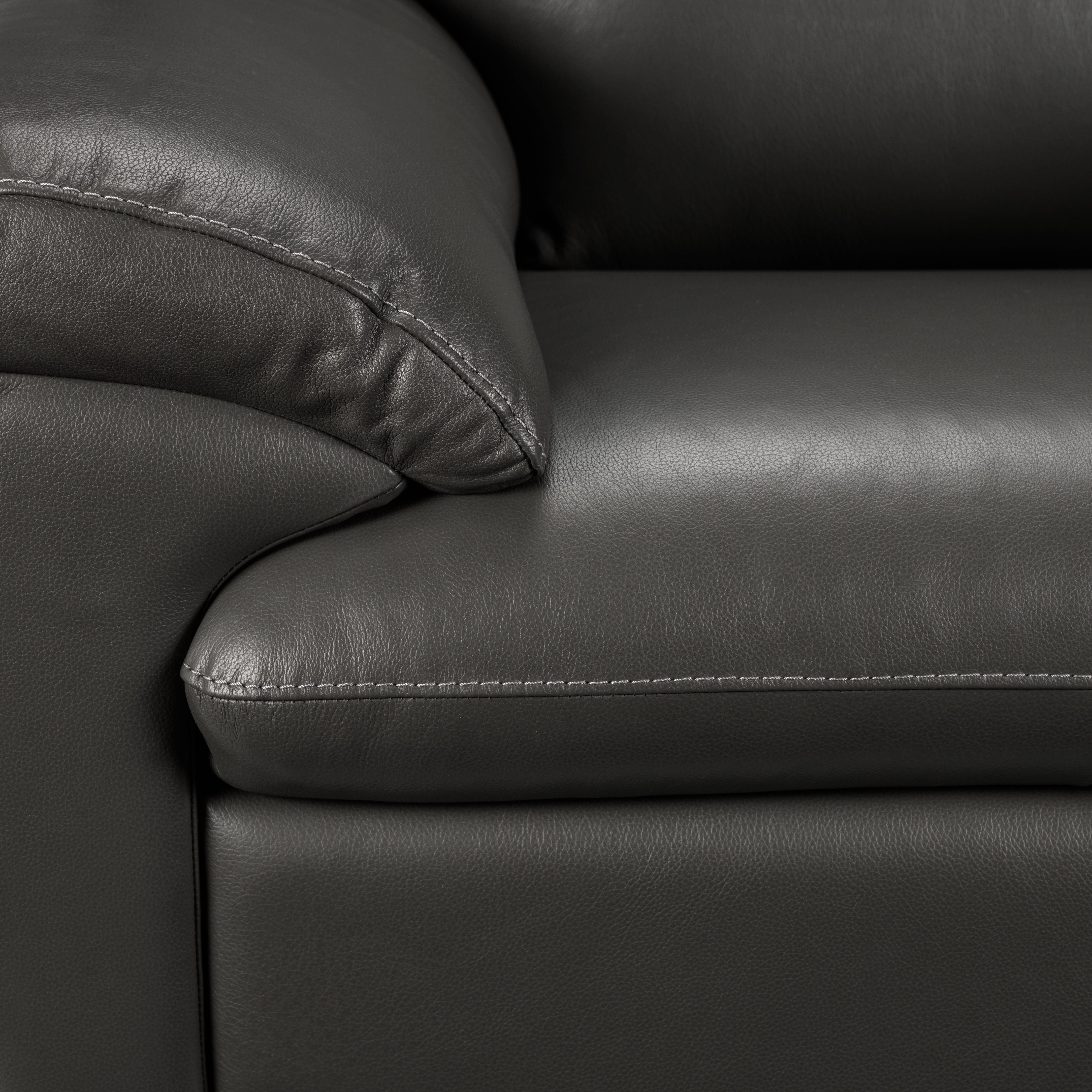 Leonardo Leather Loveseat - Grey