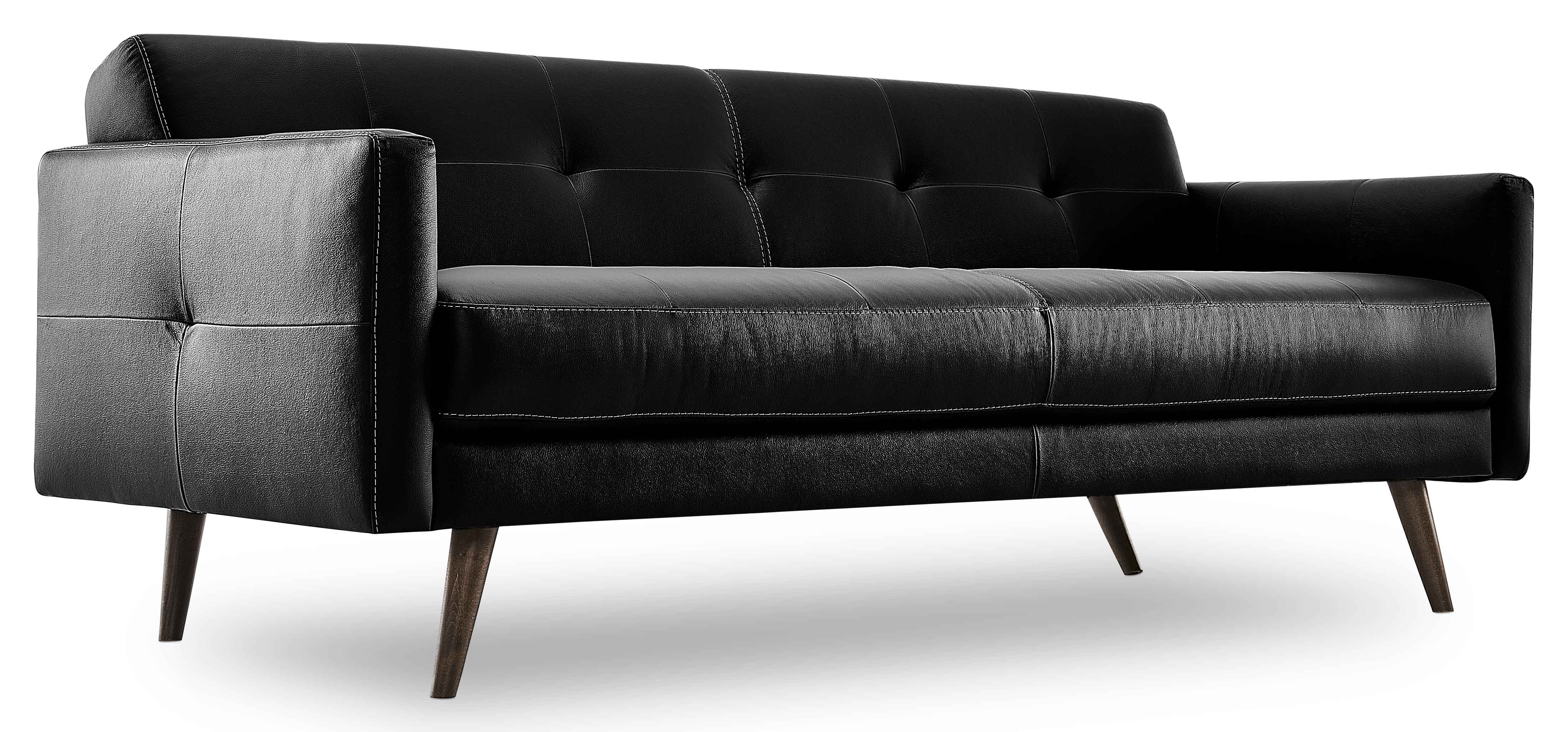 Giovanna Leather Sofa - Black