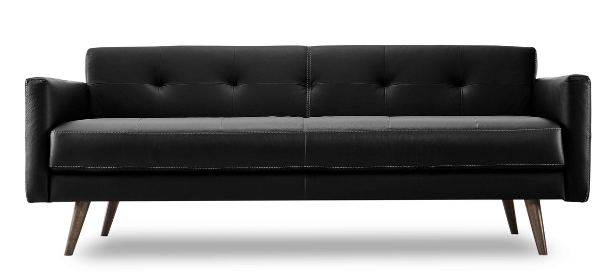 Giovanna Leather Sofa - Black
