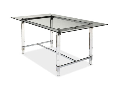 Lyrica Table de salle à manger – verre, chrome