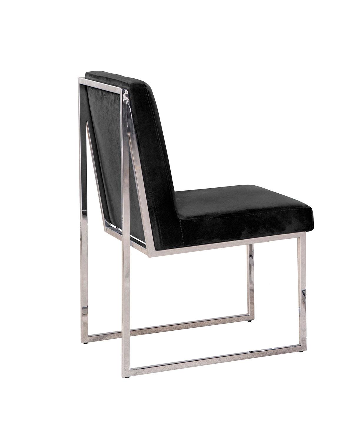 Lyrica Dining Chair - Black, Chrome