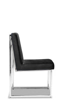 Lyrica Dining Chair - Black, Chrome