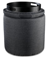Yara Ottoman - Dark Grey