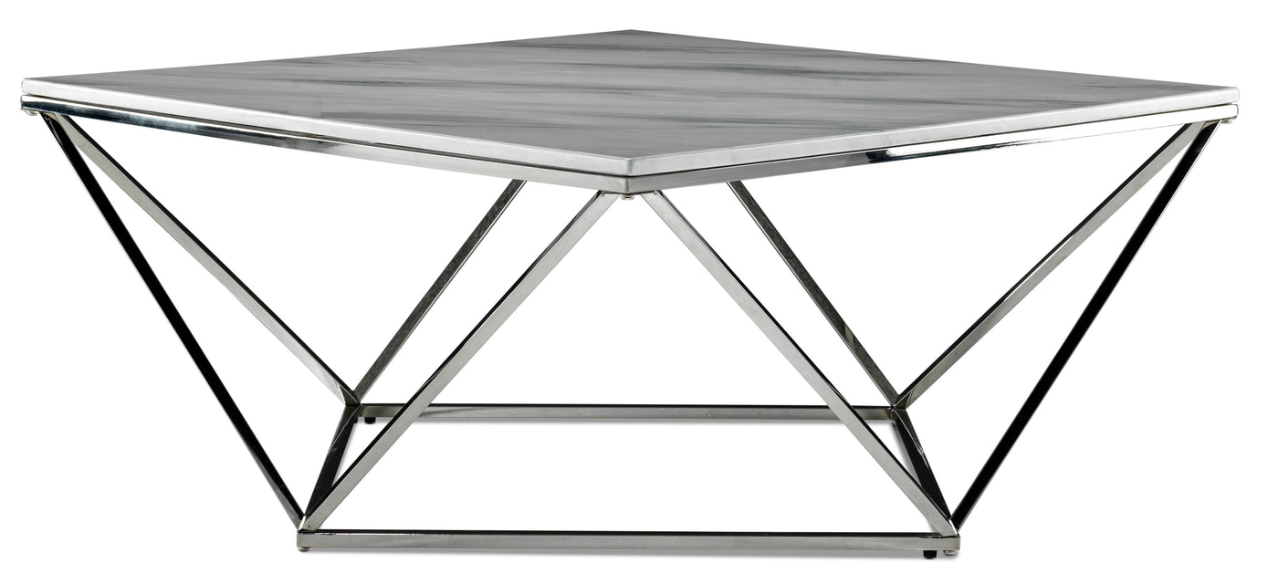 Lynn Coffee Table - Marble and Stainless Steel