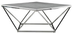 Lynn 39" Coffee Table - Marble and Stainless Steel