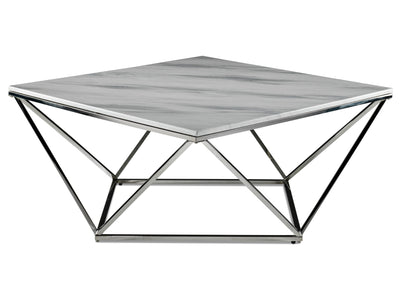 Lynn Table de centre - marbre et acier inoxydable