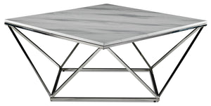 Lynn Table de centre - marbre et acier inoxydable
