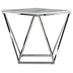 Lynn End Table - Marble and Stainless Steel
