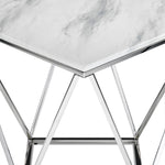Lynn 24" End Table - Marble and Stainless Steel