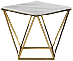 Lynn 24" End Table - Marble and Gold